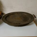 A pewter two handled tray, 61 cm wide Very poor