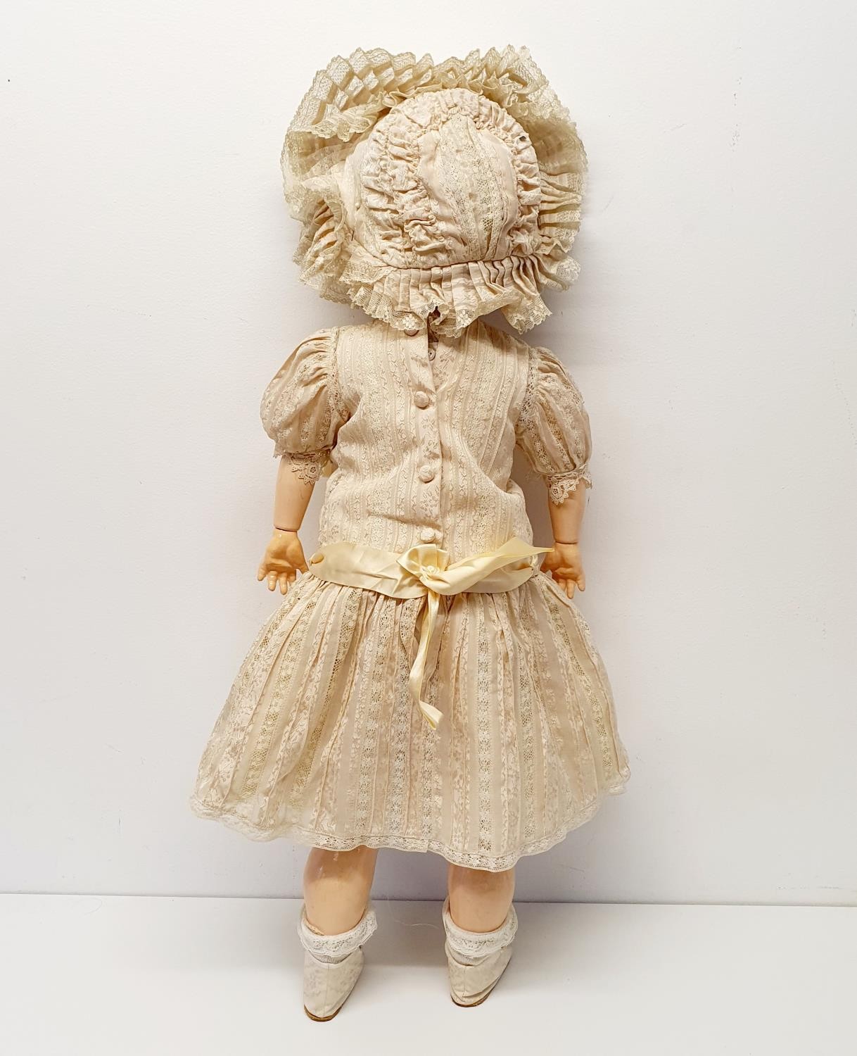 A Trebor German bisque headed doll, No 22, with a composite joined body, and closing millefiori - Image 3 of 4