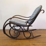 An ebonised bentwood rocking chair