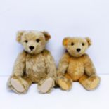 A Steiff plush blonde teddy bear, 38 cm, and another 36 cm (2) Provenance: From a vast single