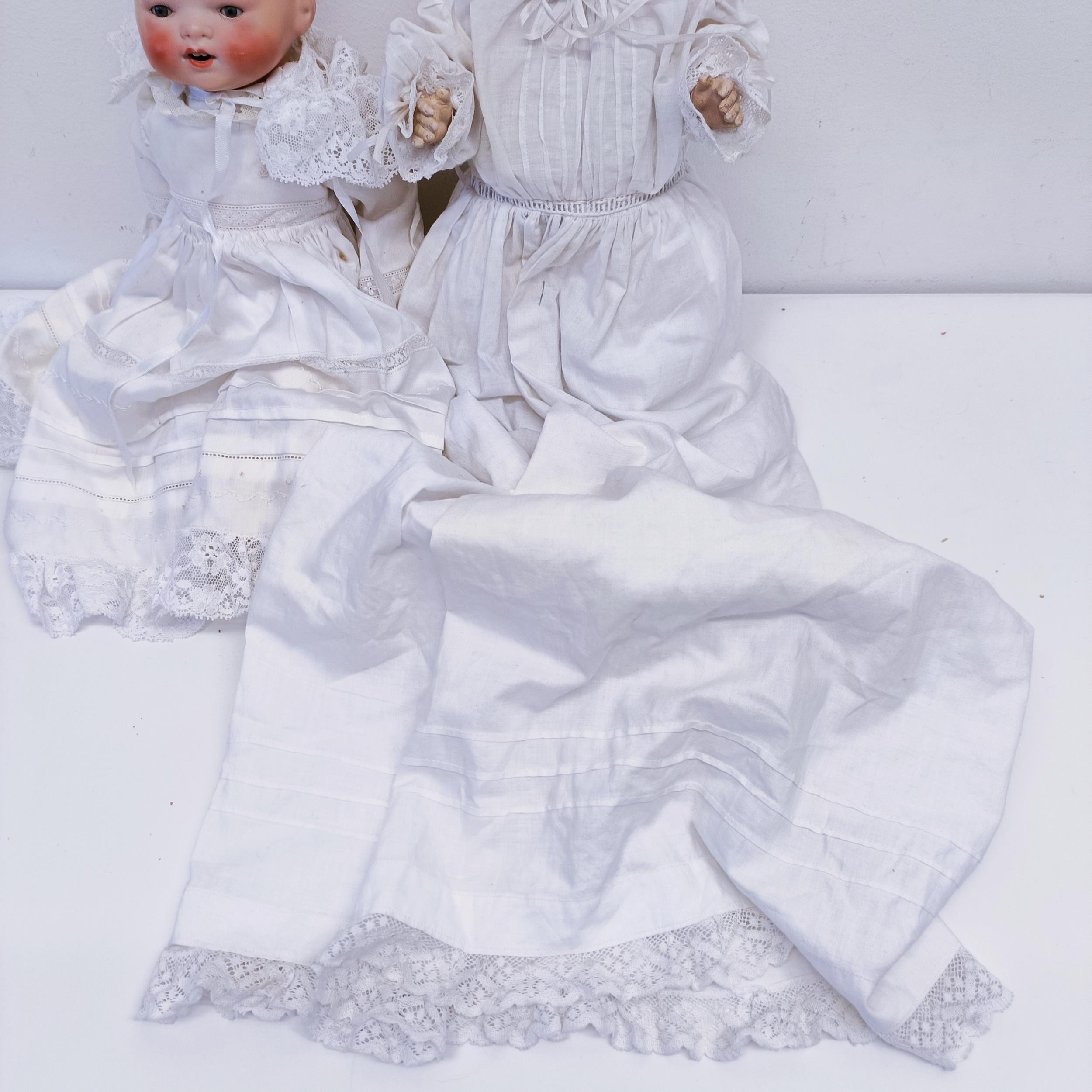 An Armand Marseille German bisque headed baby doll, No 351/3K, composite body, 33 cm, and another ( - Image 3 of 5