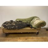A late 19th/early 20th century Gillows chaise longue, on turned feet Gillows stamp and numbered on