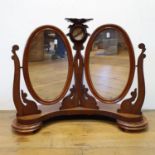 An unusual 19th century mahogany double dressing mirror, 92 cm wide There has been a small central