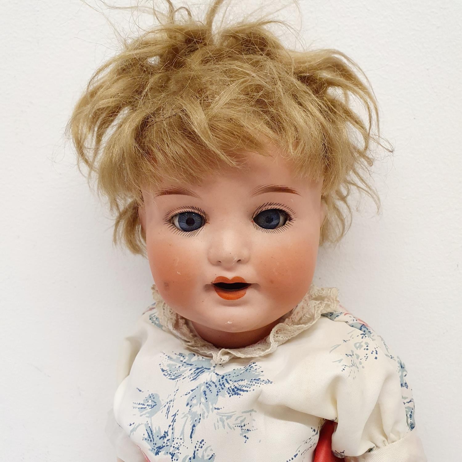 An Armand Marseille German bisque headed doll, No 996, with a jointed composite body, and millefiori - Image 2 of 4