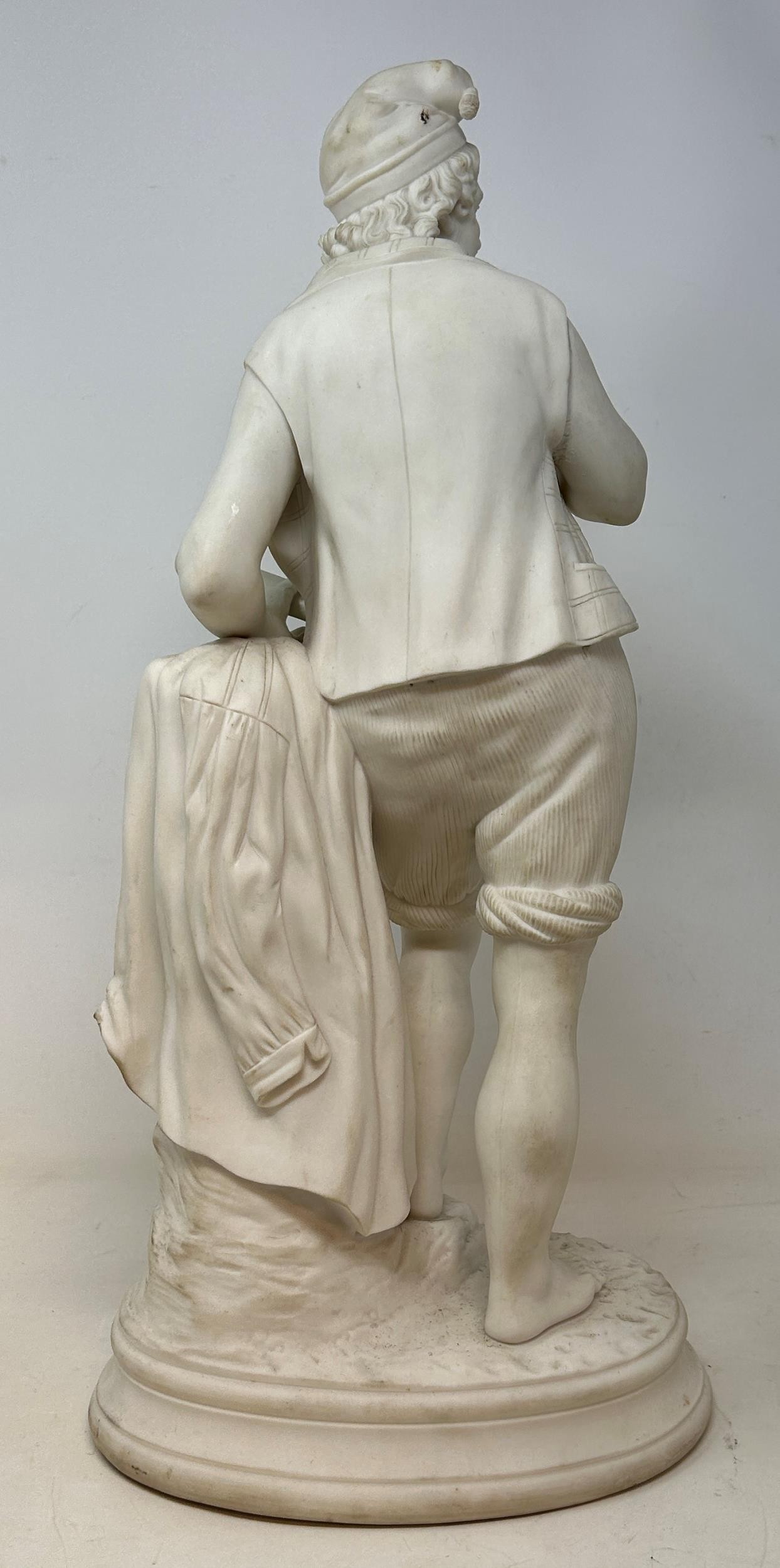 A parianware figure, of a musician, 46 cm high - Image 3 of 4