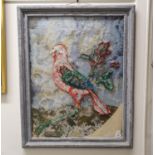 20th century, Continental school, collage of a parrot, 78 x 59 cm Some pieces look a little bit