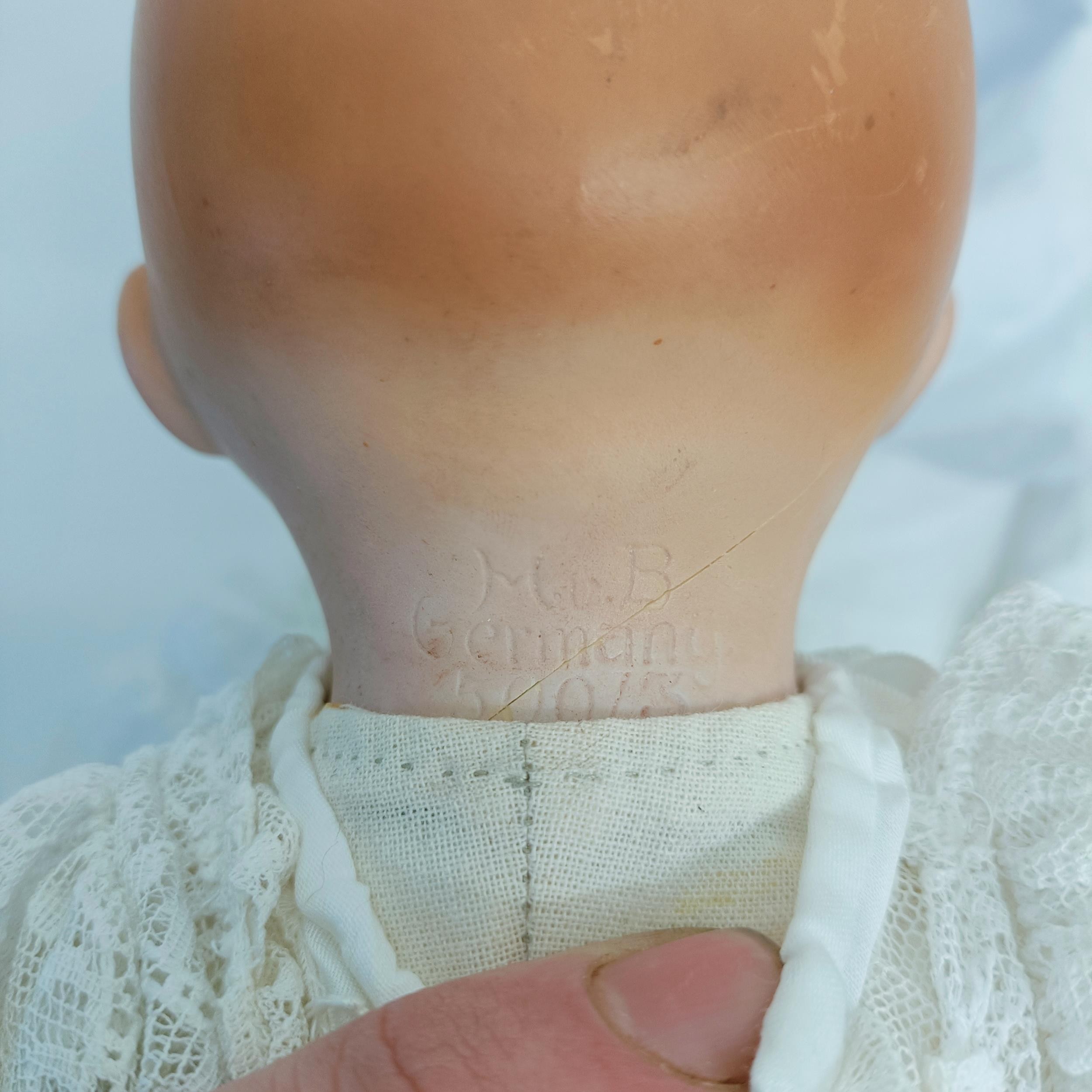 An Armand Marseille German bisque headed baby doll, No 351/3K, composite body, 33 cm, and another ( - Image 4 of 5