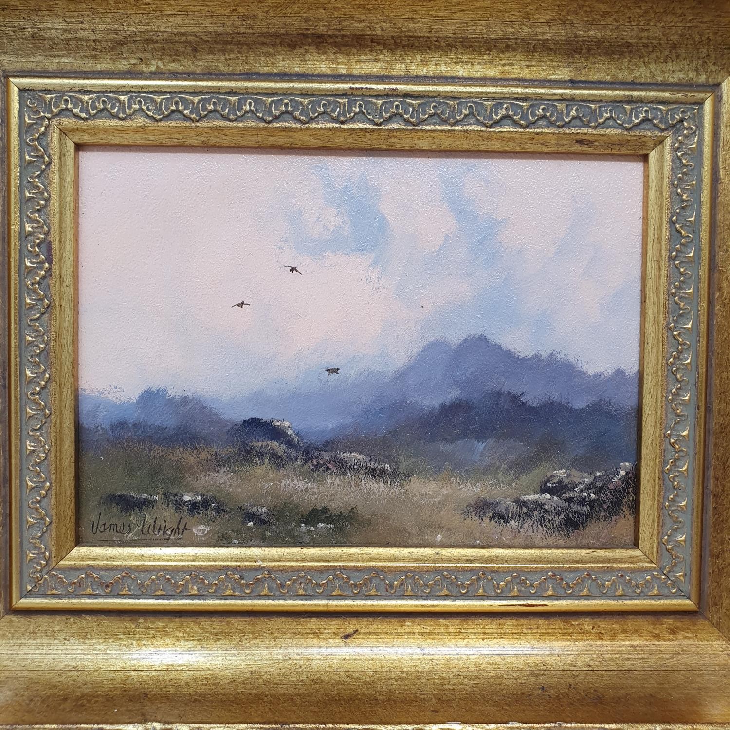 James Wright, a landscape, oil on board, signed, 12 x 17 cm, and two others (3) - Image 2 of 5