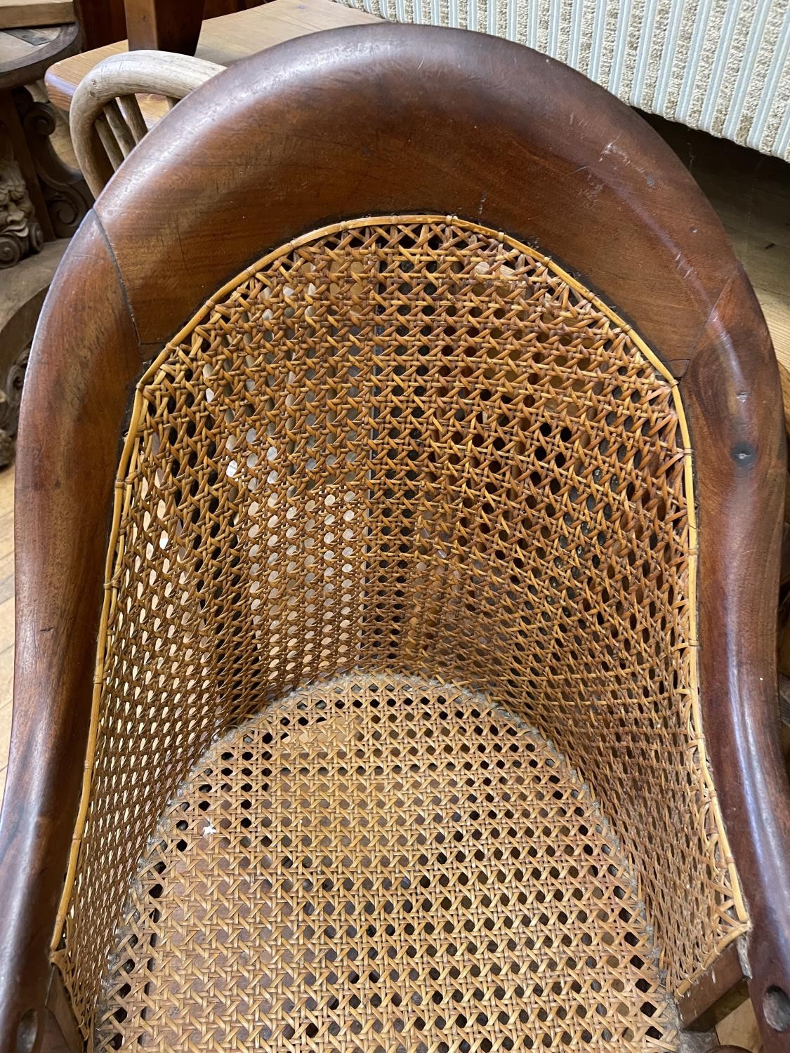 An early 19th century mahogany childs bergere high chair, on a stand - Image 2 of 3