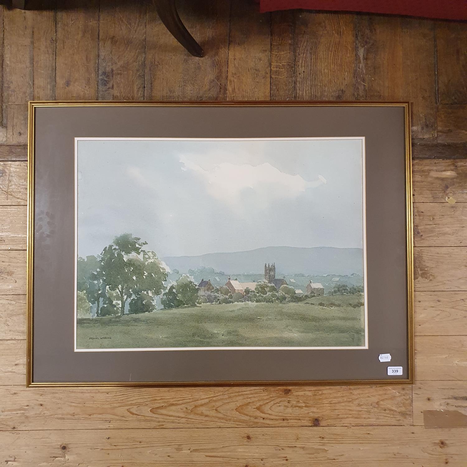 Frank Wilding, landscape with a village, watercolour, signed, 54 x 73 cm - Image 2 of 4