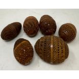 Six carved coquilla nuts (6)