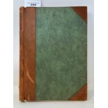 A blank leather bound book, watermarks for W King, Alton Mill Pages are 26 cm x 20 cm in size