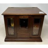 An early 20th century smokers mahogany cabinet, 37 cm wide