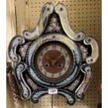 A Venetian style wall clock, 36 cm high Various losses around the trains, some chips to the