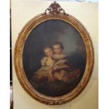 Victorian school, a portrait of two young children, indistinctly signed and dated London 1860, oil
