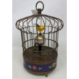 A Victorian style clockwork bird cage, 23 cm high Condition good, a 20th/21st century copy