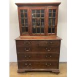 A 19th century mahogany chest, having two short and three long drawers, 111 cm wide, with an