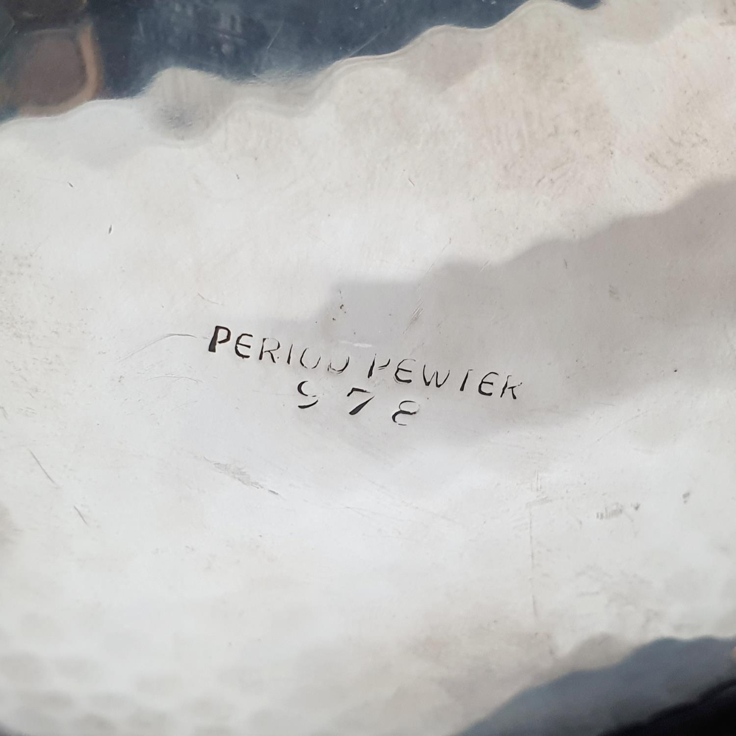 A Period Pewter bowl, by Frank Cobb & Co, 27 cm wide General wear, small split to one of the creases - Image 6 of 6
