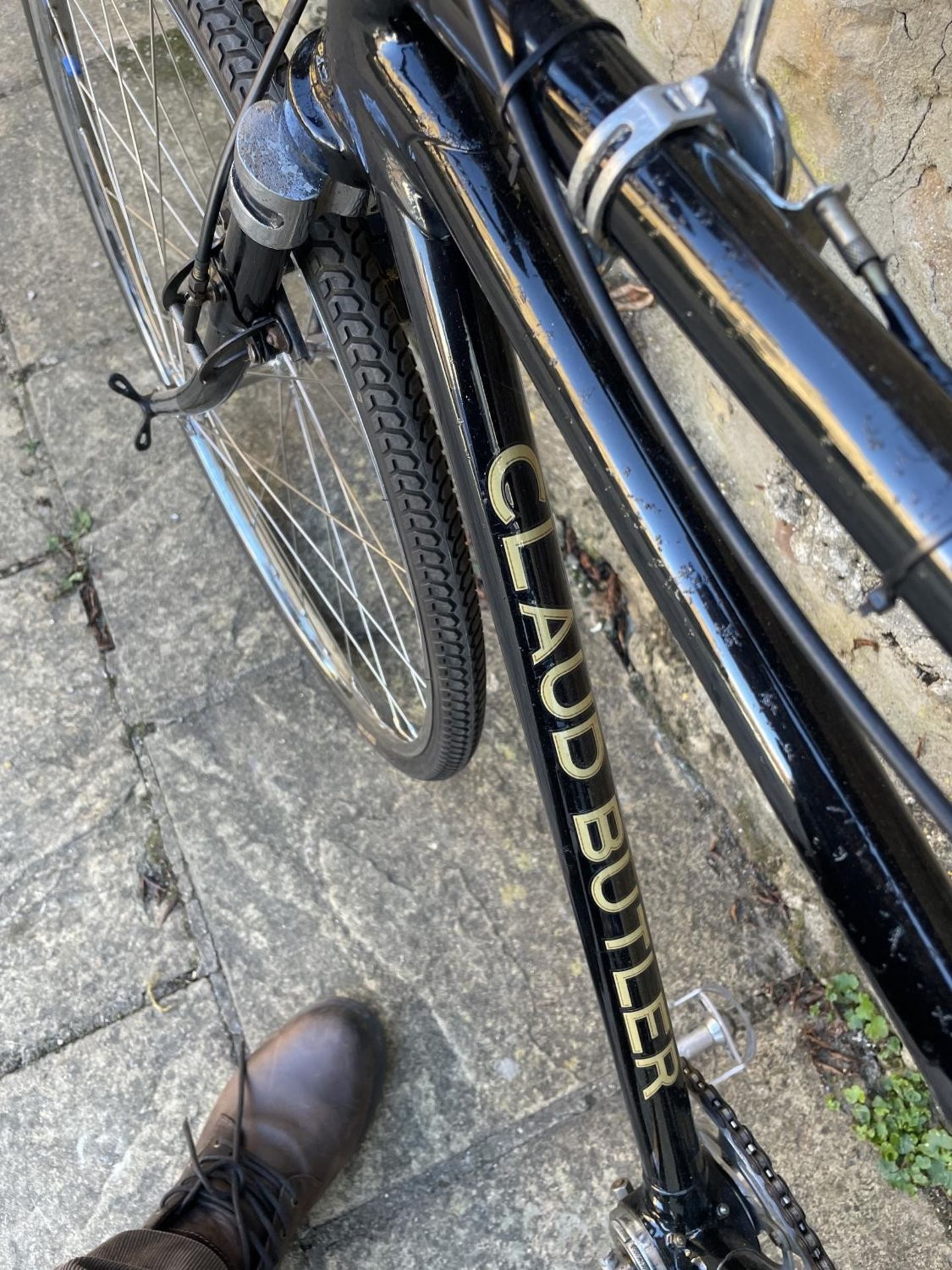 A rare Claud Butler ladyback tandem, painted black, restored with the original 26 inch Endrick - Image 4 of 9