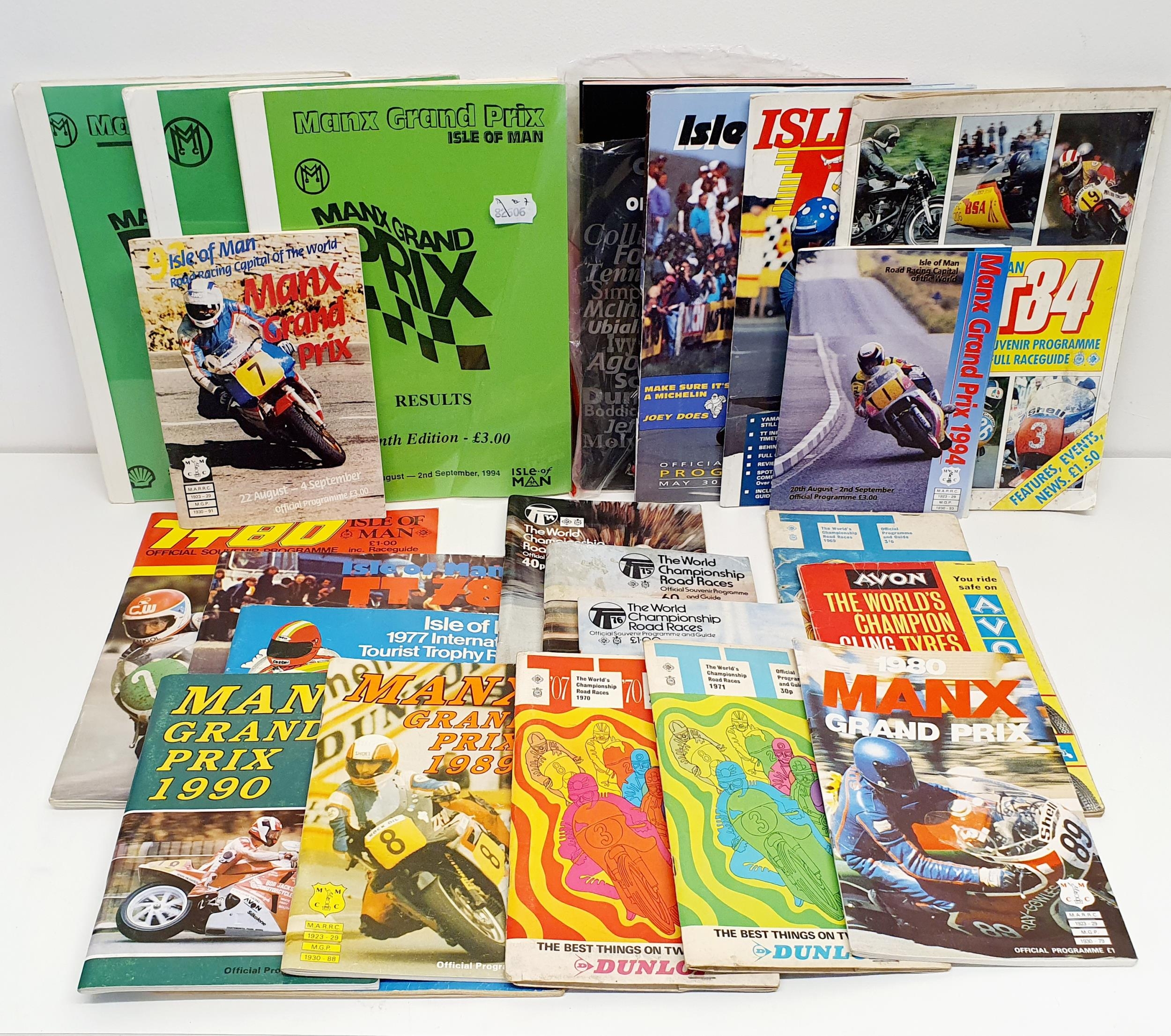 A collection of TT Grand Prix programmes, 1957, 1963, 1969-1971, 1974-1978, 1980, 1984, 1991,