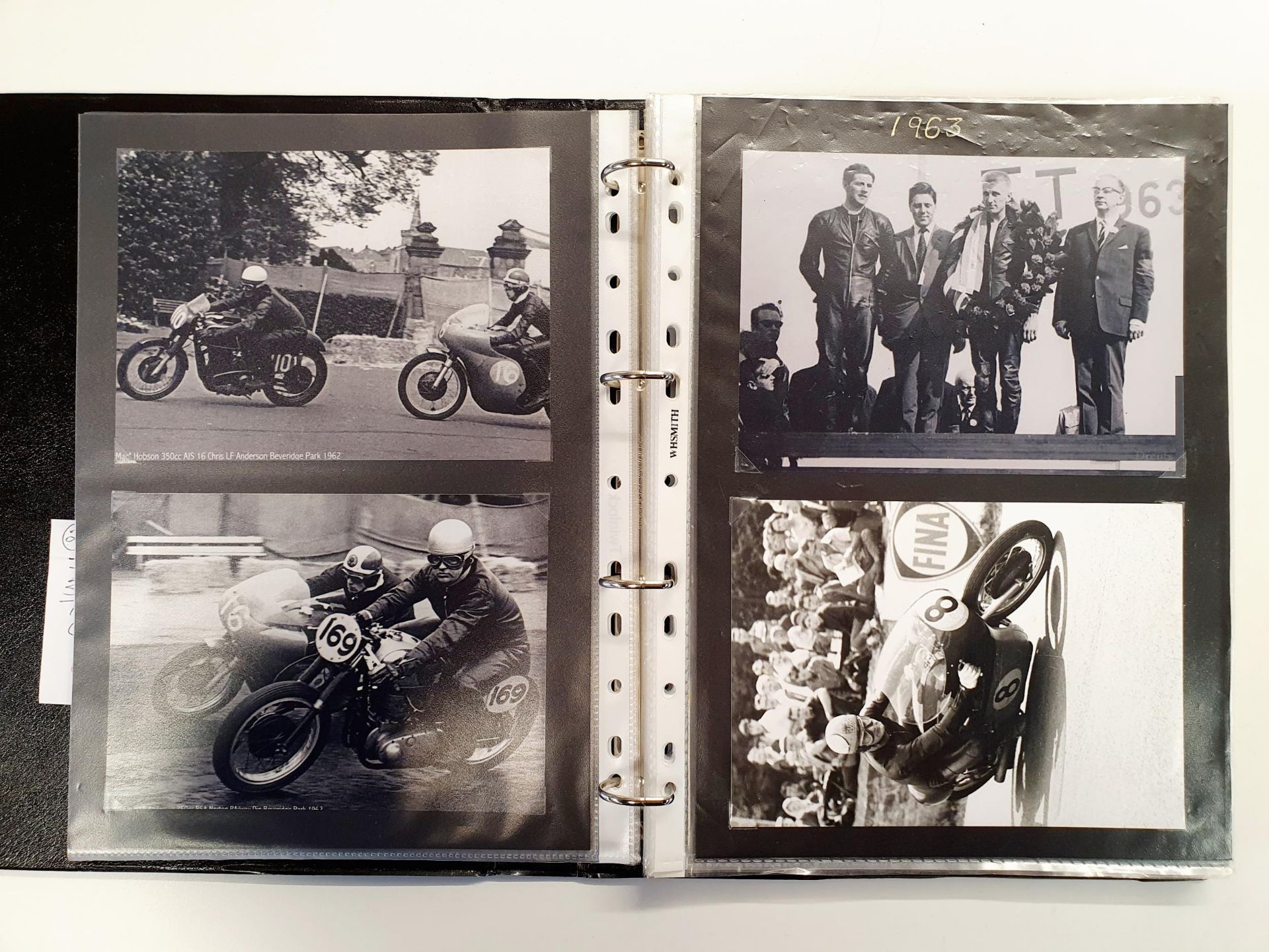 An album of 70 motorcyle racing photographs and images, 1960-1969 Provenance: From The Elwyn Roberts