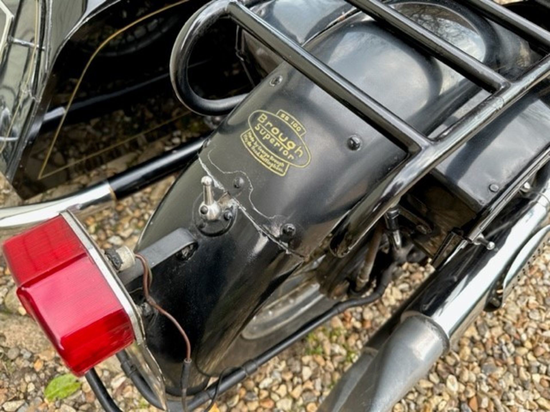 1937 Brough Superior SS100 with Alpine Grand Sports sidecar Original registration number DAU 673 - Image 33 of 41