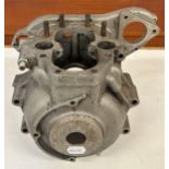 A Triumph T100 motorcycle engine casing, stamped T100 77526