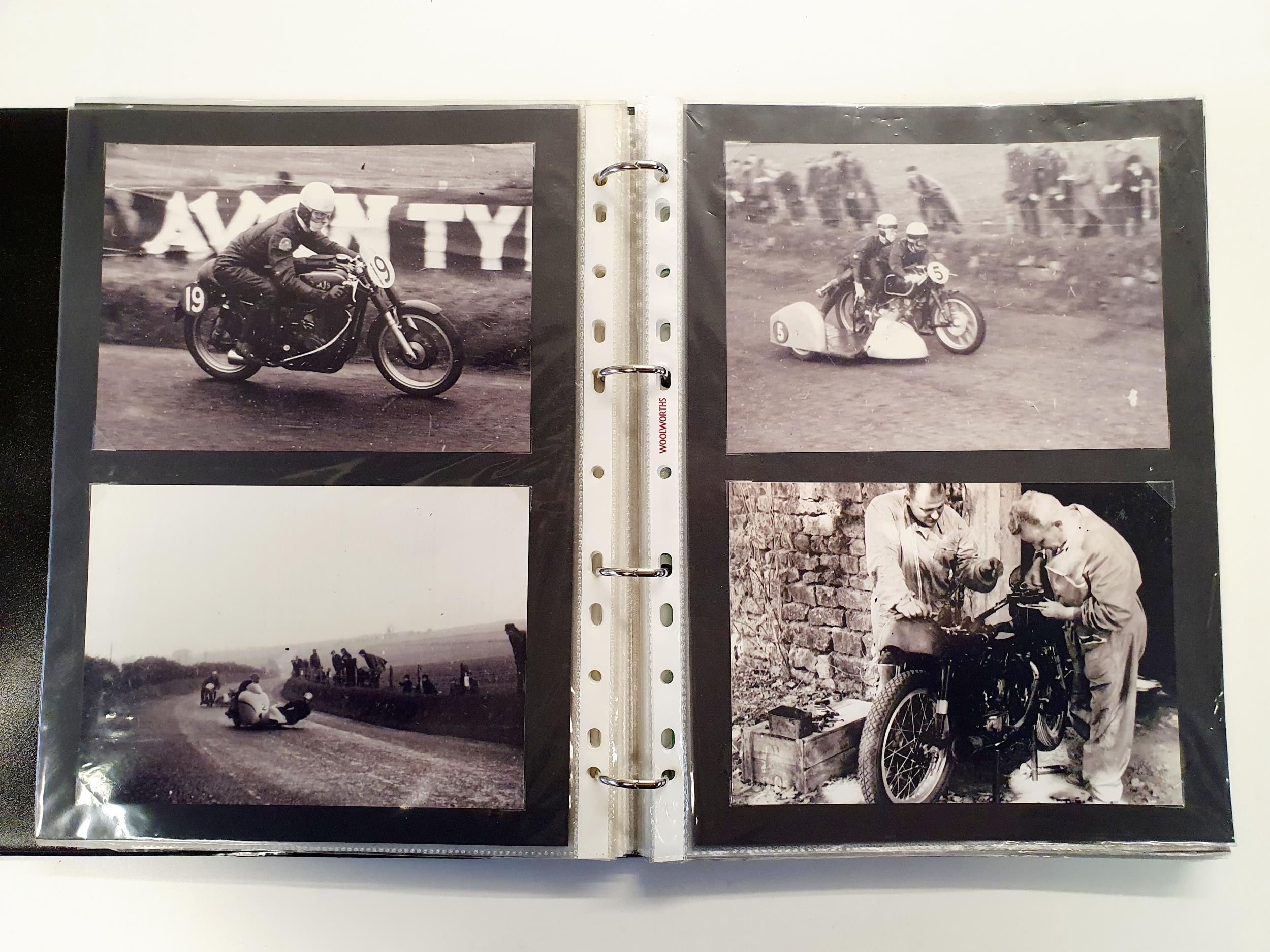An album of 128 motorcycle racing photographs and images, 1947-1959 Provenance: From The Elwyn - Image 3 of 5