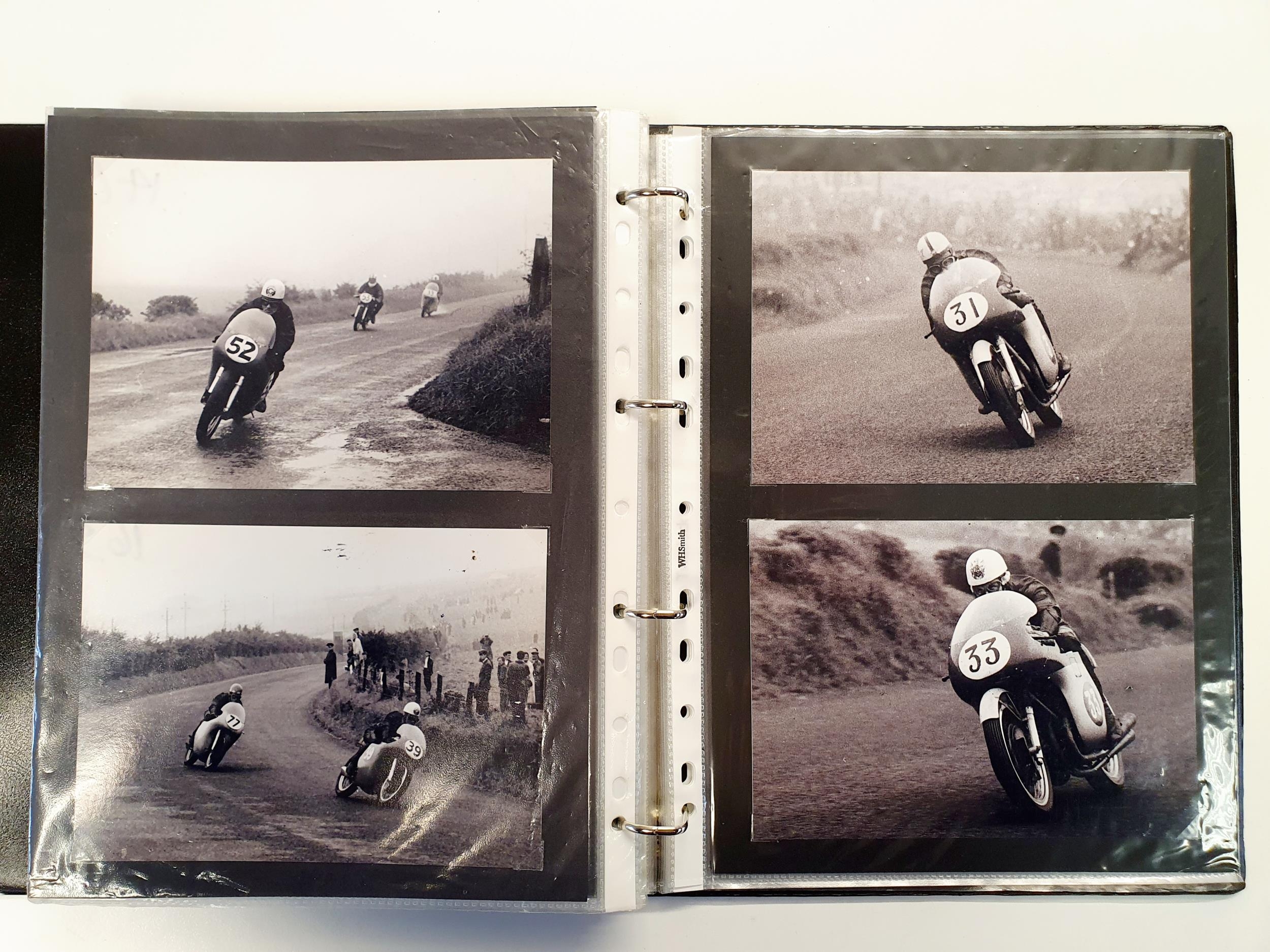 An album of 128 motorcycle racing photographs and images, 1947-1959 Provenance: From The Elwyn - Image 5 of 5