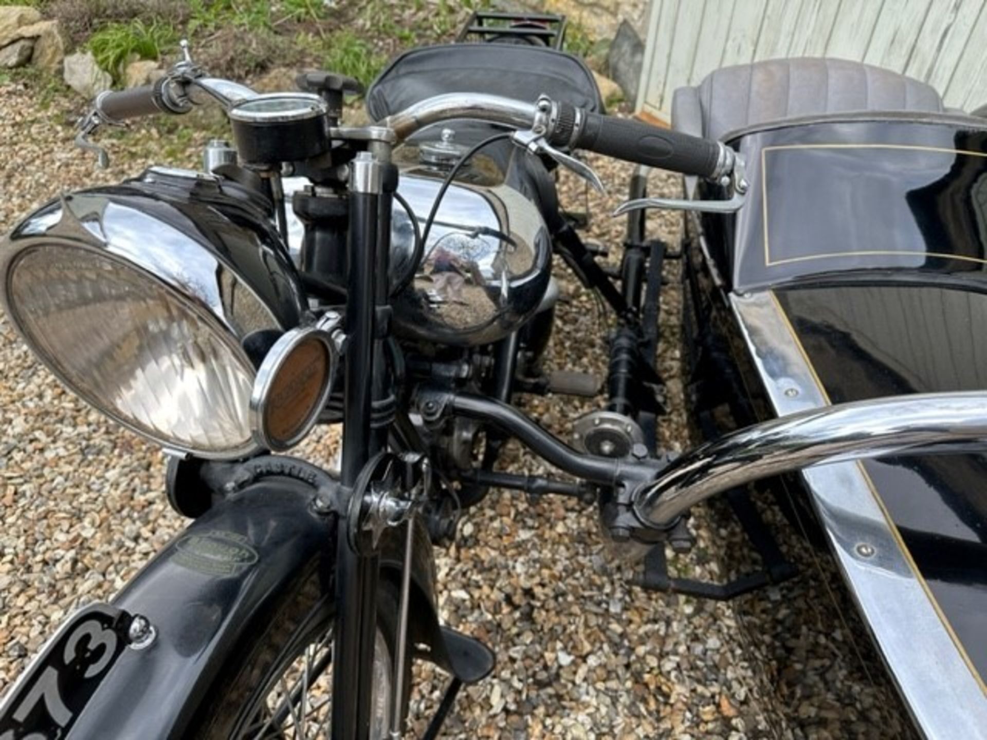 1937 Brough Superior SS100 with Alpine Grand Sports sidecar Original registration number DAU 673 - Image 29 of 41