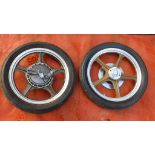 A pair of 1976 Benelli Star wheels