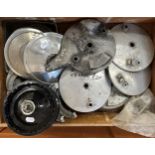 Assorted Triumph motorcycle brake drum covers (box)