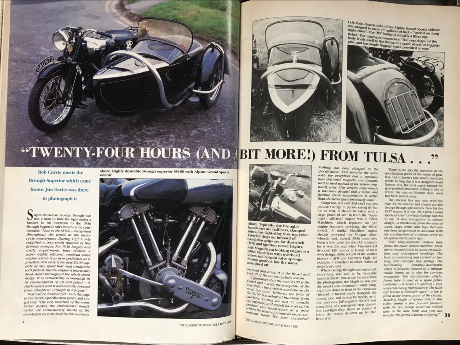 1937 Brough Superior SS100 with Alpine Grand Sports sidecar Original registration number DAU 673 - Image 12 of 41