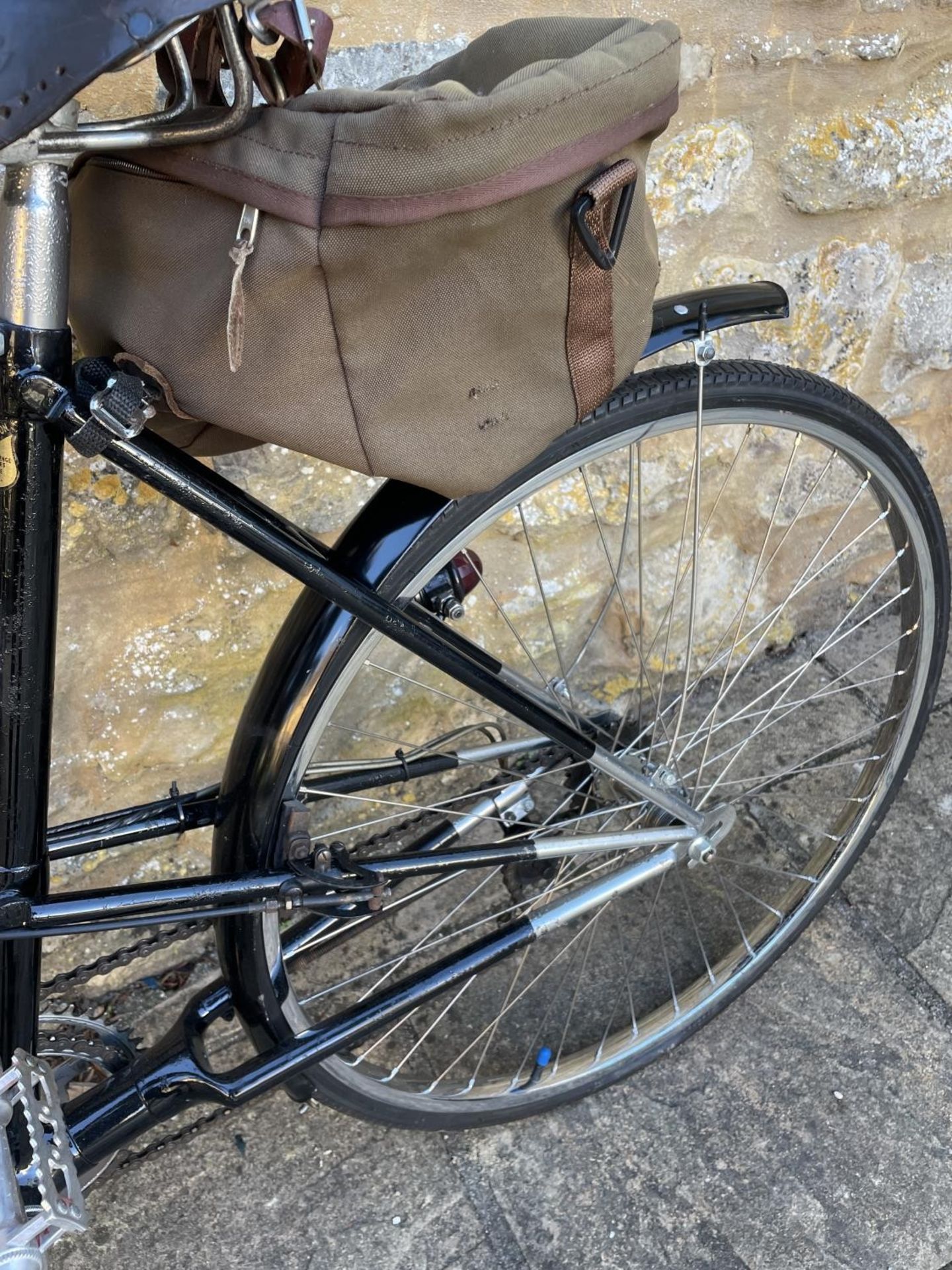 A rare Claud Butler ladyback tandem, painted black, restored with the original 26 inch Endrick - Image 7 of 9