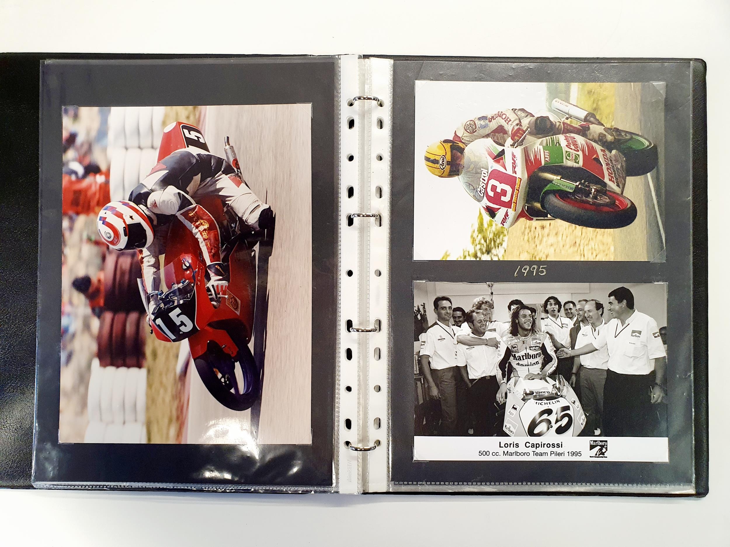 An album of 38 motorcycle racing photographs and images, 1990-1999 Provenance: From The Elwyn - Image 3 of 4