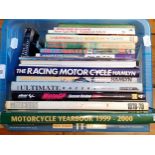 A group of 16 motorcycle racing books, including Ultimate Racers, and Directory of Classic Racing