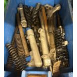 Assorted classic motorcycle fork and suspension spares (box)