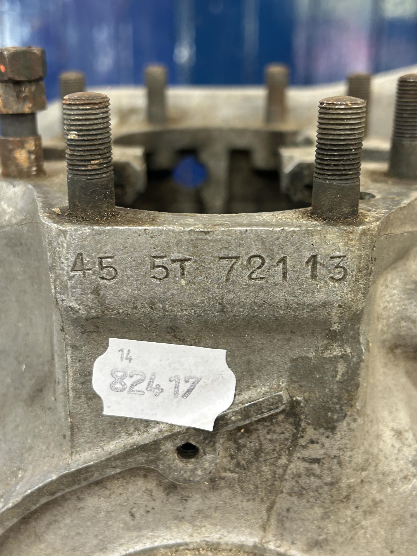 A Triumph 5T motorcycle engine casing, stamped 45 5T 72113 - Image 2 of 2