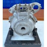 A Triumph T100 motorcycle engine casing, stamped T100 27374