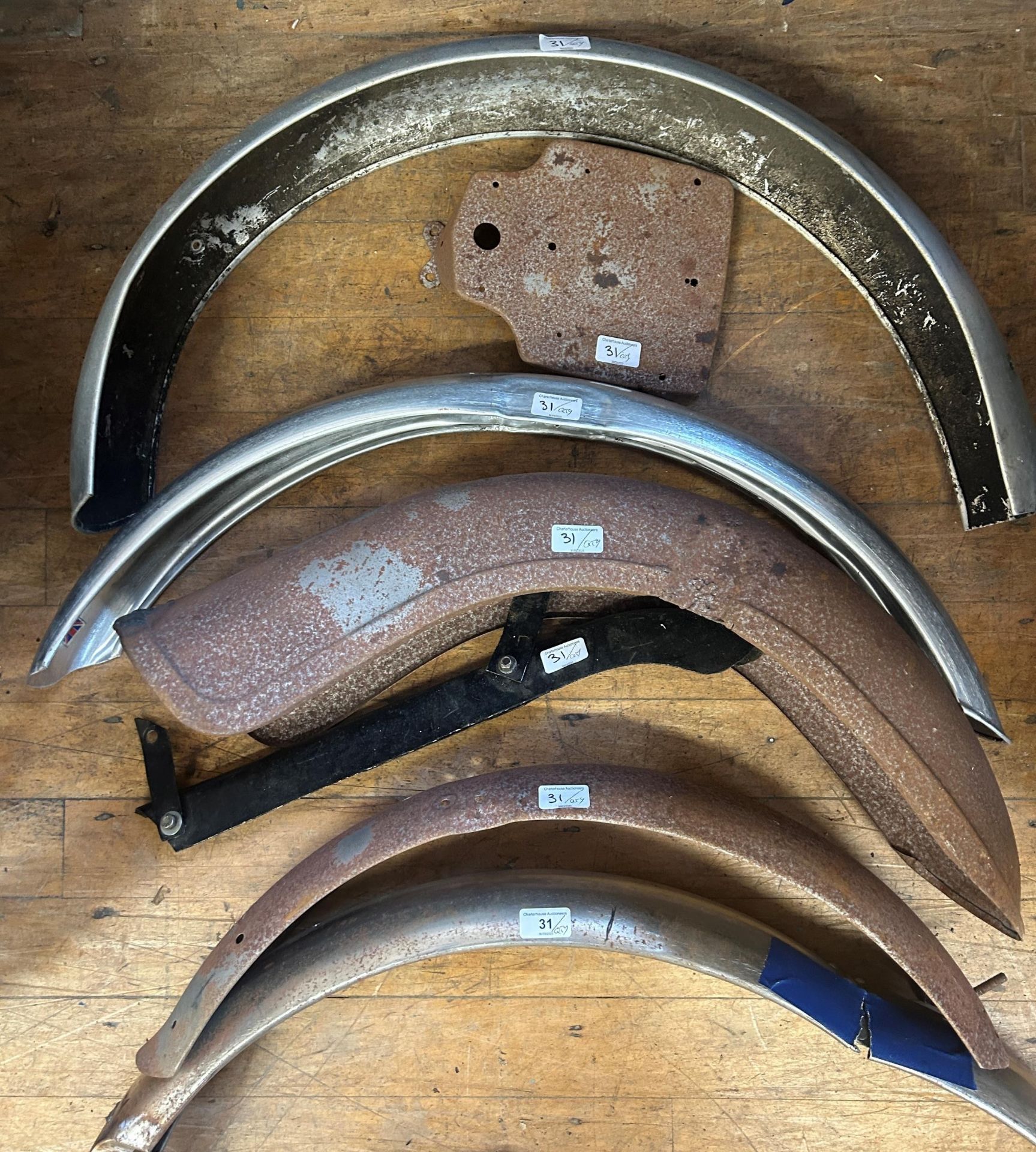 Assorted classic motorcycle mudguards (qty) - Image 2 of 2