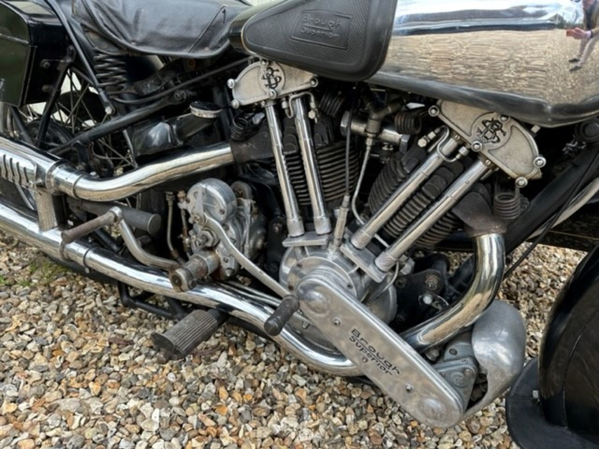 1937 Brough Superior SS100 with Alpine Grand Sports sidecar Original registration number DAU 673 - Image 36 of 41