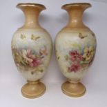 A pair of blush ivory vases, 47 cm high, a cut glass vase, a Capo di Monte figure, assorted other