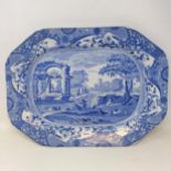 A Spode blue and white Italian meat plate, 44 cm wide No chips, cracks or restoration