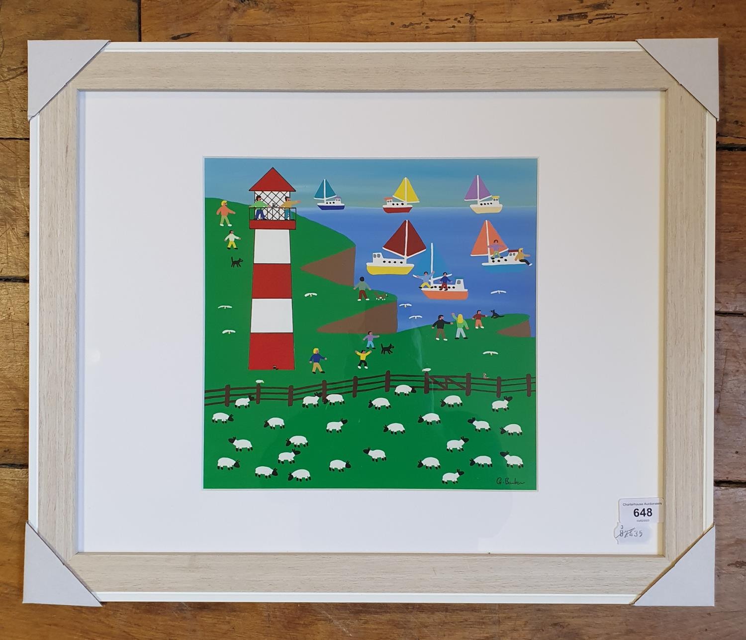Gordon Barker, landscape with lighthouse, mixed media, signed, 29 x 28 cm Consigned directly from - Image 2 of 2