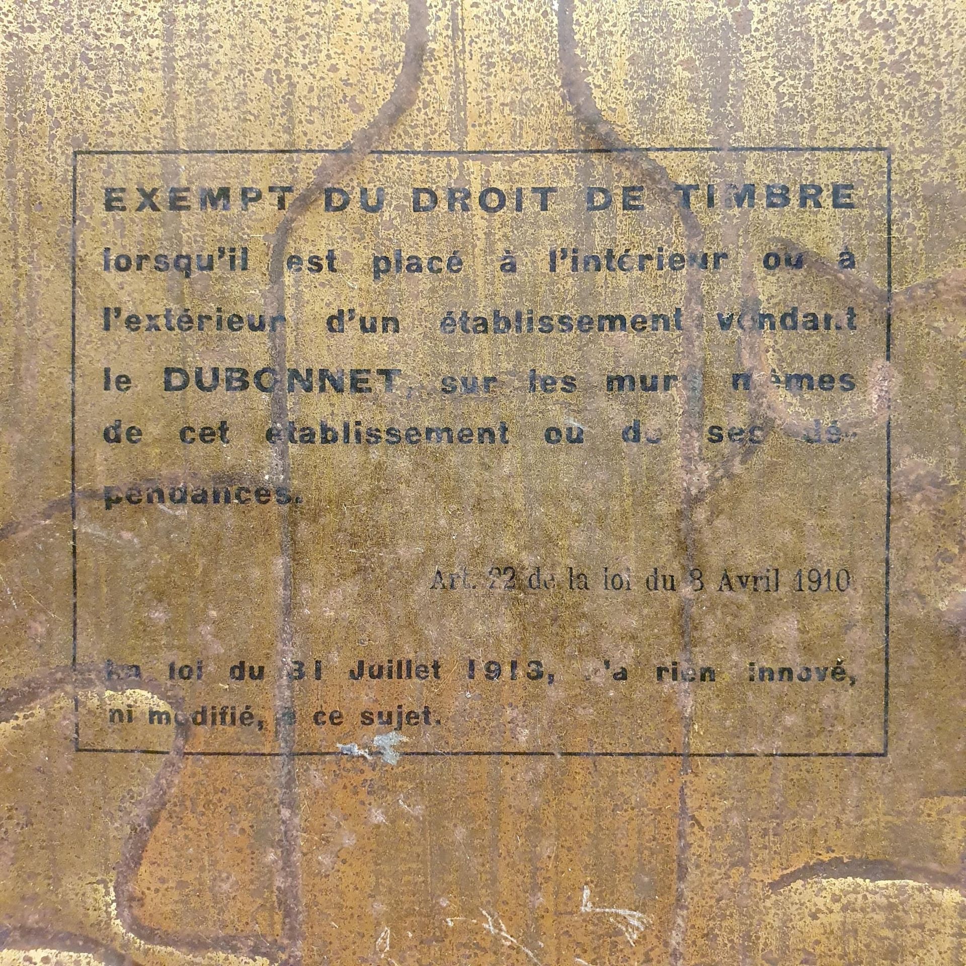 A metal sign, Dubonnet, 37 x 26 cm Quite corroded see images - Image 4 of 4