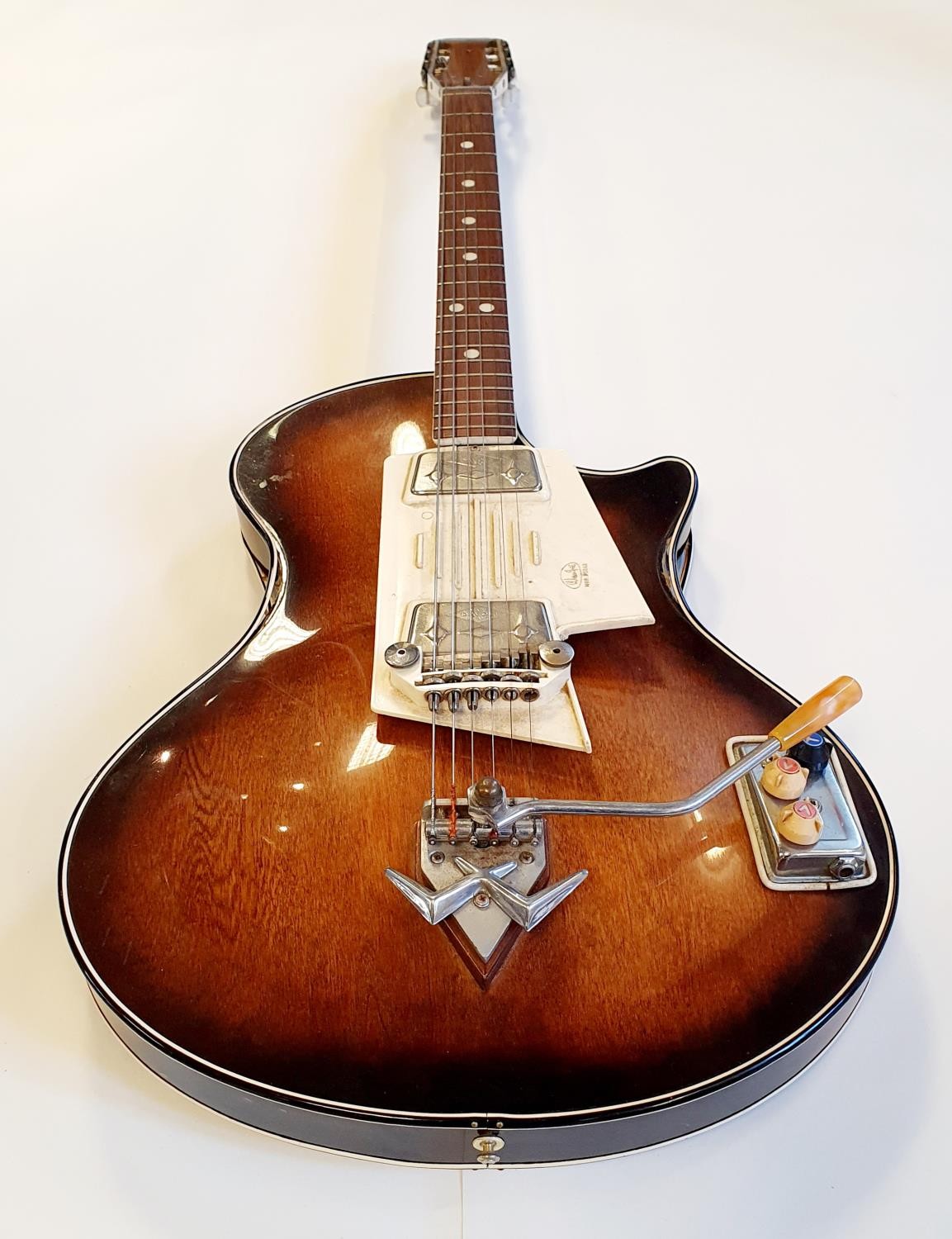 A rare Wandre Davoli electric guitar, 1960s, bought new by the owners late husband All Aluminum neck - Image 2 of 19