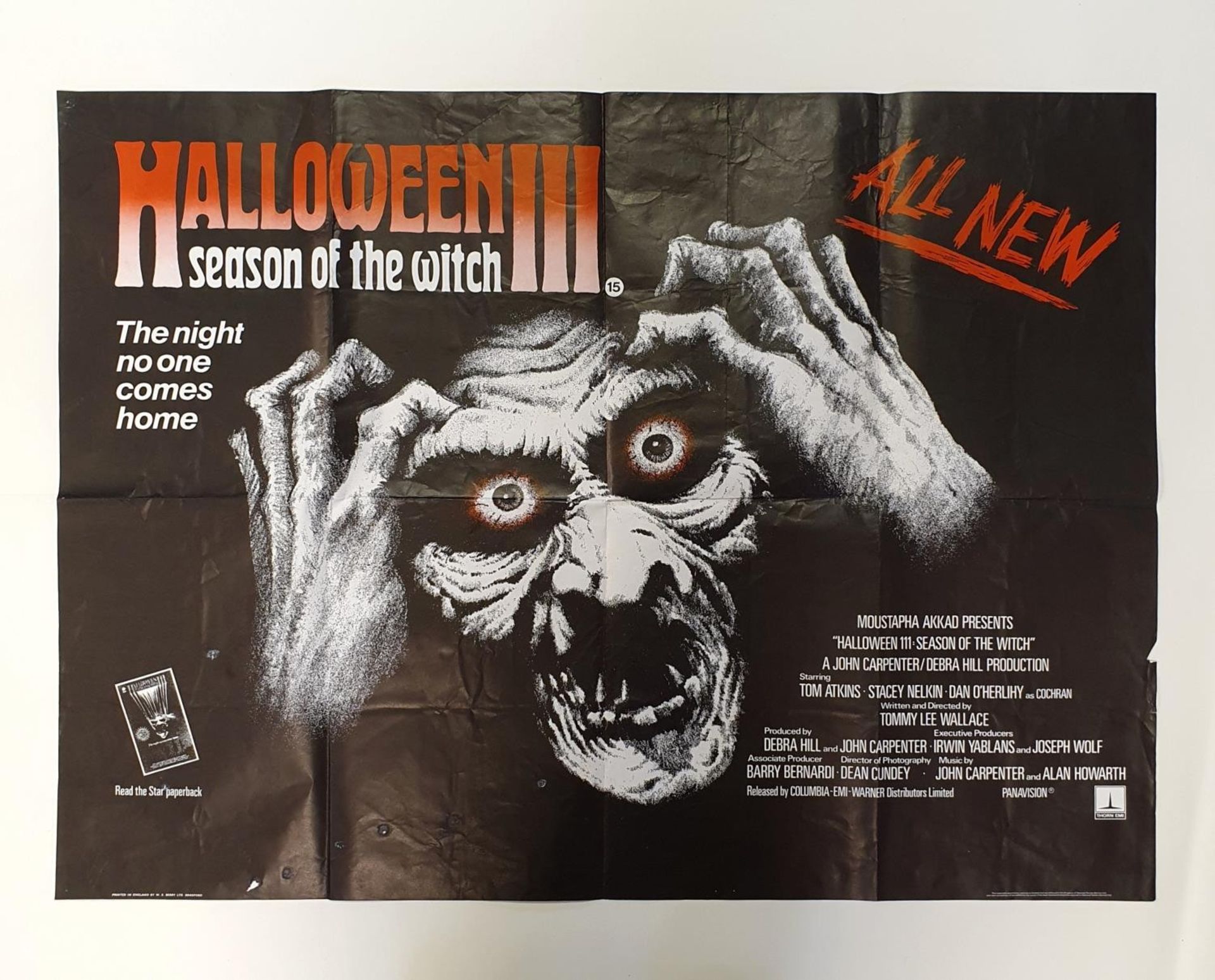 Halloween III Season of the Witch (1982), British quad film poster, 76 x 101 cm