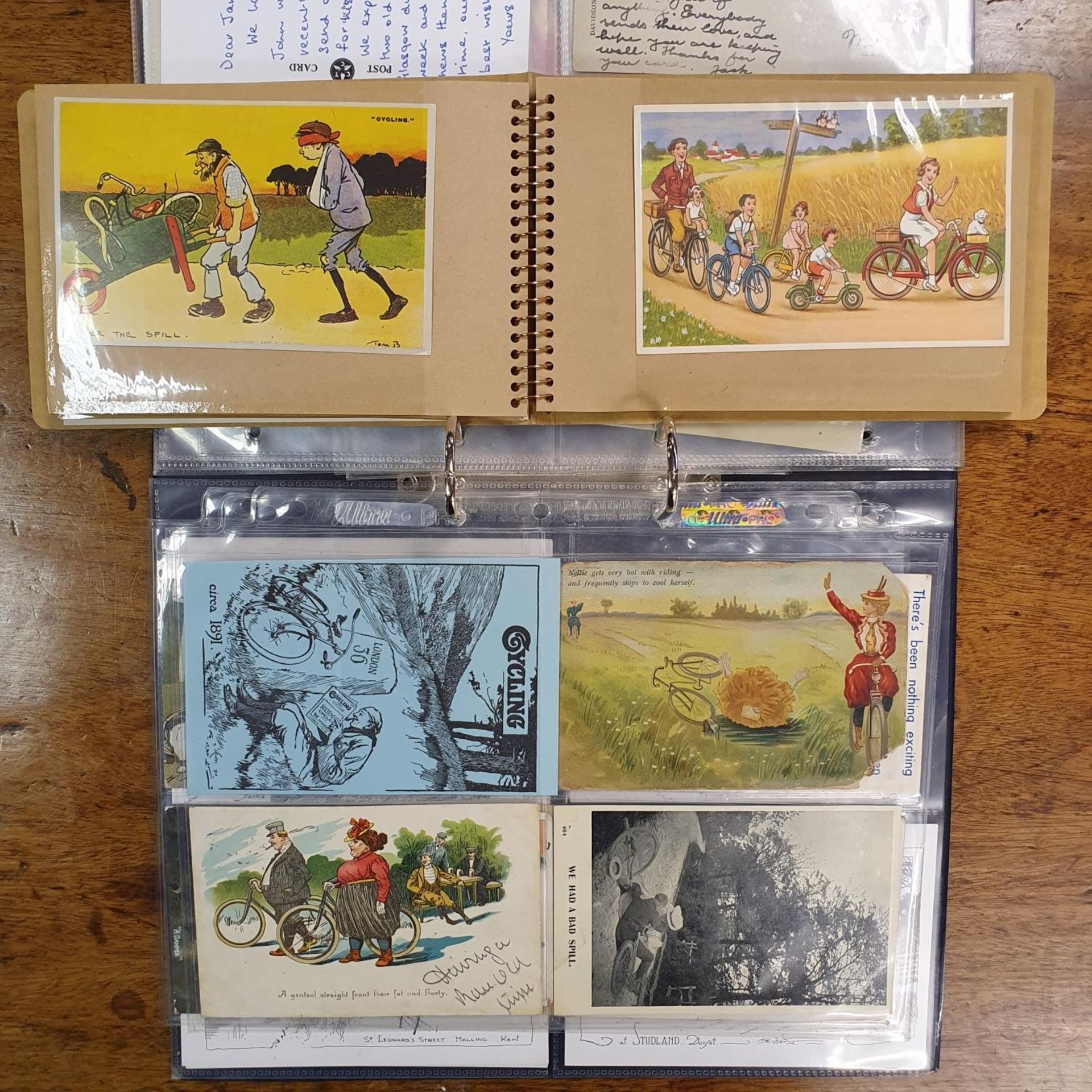 Two albums of cycling related postcards, some are comical Date range from late 19th to first quarter - Image 7 of 11