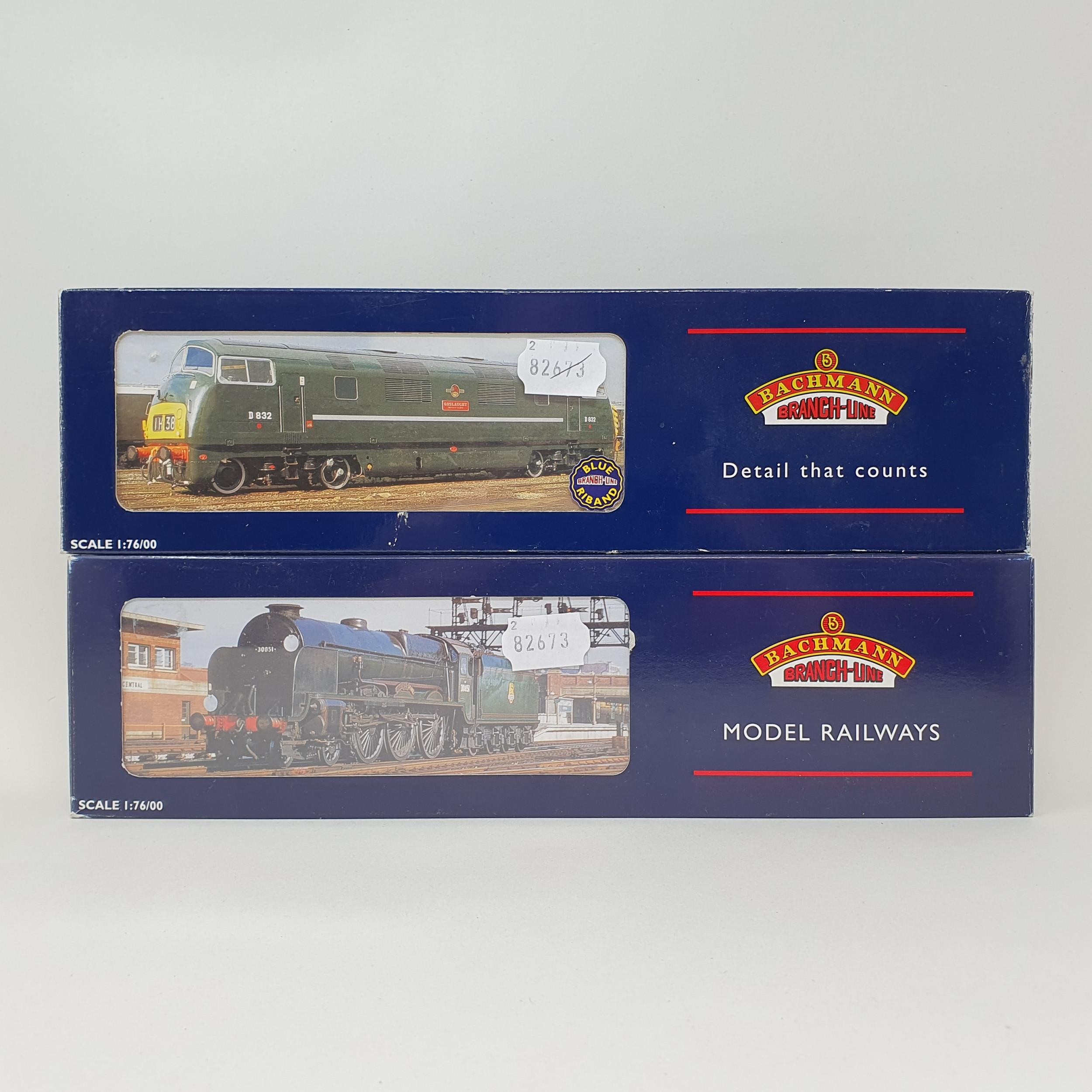 A Bachmann OO gauge 4-6-0 locomotive and tender, No 31-408, boxed, and No 32-056, boxed (2)