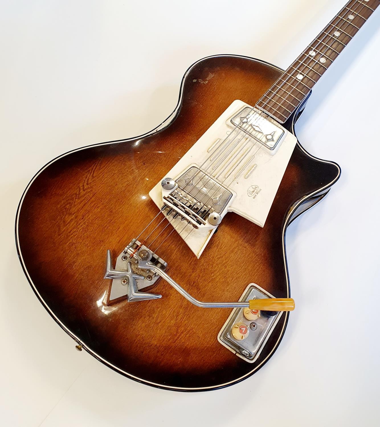 A rare Wandre Davoli electric guitar, 1960s, bought new by the owners late husband All Aluminum neck - Image 4 of 19